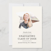 Geslaagd Cap Ivory 1 Foto Afstuderen Aankondiging (Voorkant)