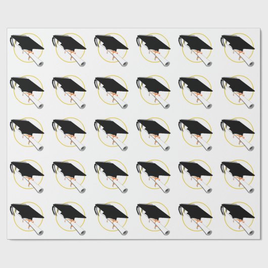 Geslaagd Cap Kantelen met Diploma Cadeaupapier (Vlak)