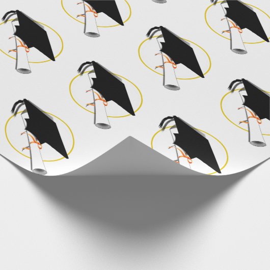 Geslaagd Cap Kantelen met Diploma Cadeaupapier (Hoek)