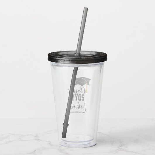 Geslaagd Cap met Tassel Klasse van 2024 Acryl Drinkbeker (Achterkant)