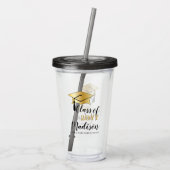 Geslaagd Cap - Tassel Zwart Goud Klasse Jaar Acryl Drinkbeker