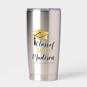 Geslaagd Cap - Tassel Zwart Goud Klasse Jaar Geïsoleerde Drinkbeker