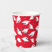 Geslaagd Caps Rood en Wit Gepersonaliseerde Partij Papieren Bekers (Achterkant)