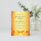 Geslaagd feest gouden uitnodiging (Staand voorkant)