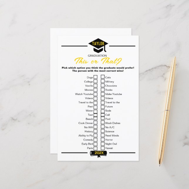 Geslaagd feestspel - dit of dat? (Voorkant / Achterkant in situ)