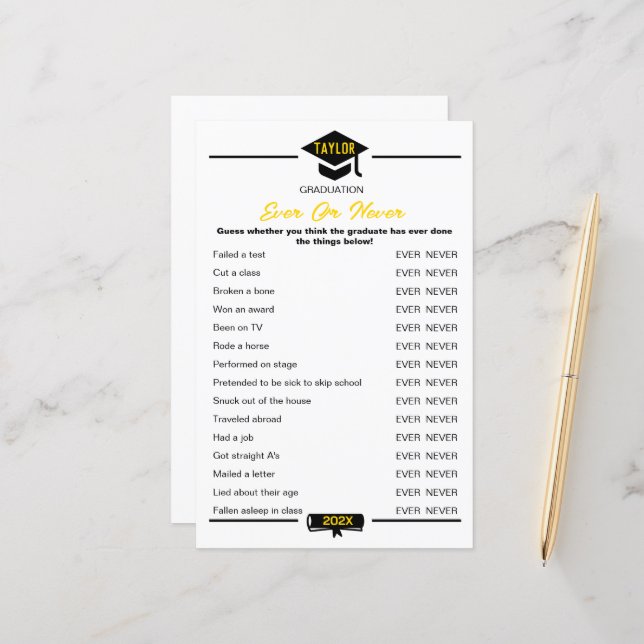 Geslaagd partij spel - Ooit of nooit (Voorkant / Achterkant in situ)