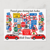 geslaagd rijexamen gefeliciteerd briefkaart (Voorkant)