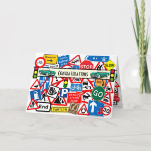 geslaagd rijexamen gefeliciteerd kaart