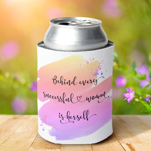 Geslaagde vrouw script roze Paarse Waterverf Blikjeskoeler