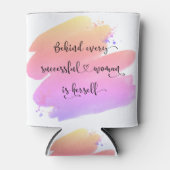 Geslaagde vrouw script roze Paarse Waterverf Blikjeskoeler (Voorkant)