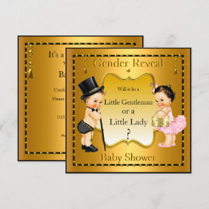 Geslacht Baby shower Jongen Meisje Gold Brunette Kaart