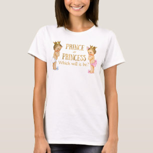 Geslacht bekendmaken van prins en prinses t-shirt