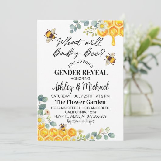 Geslacht bijen onthullen hem of zij kaart (Staand voorkant)