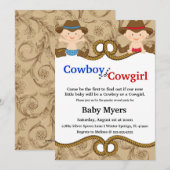 Geslacht in blauwe en rode landen onthullen uitnod kaart (Voorkant / Achterkant)