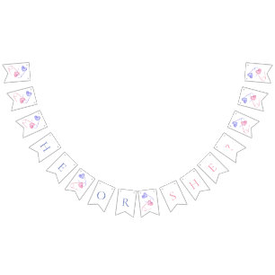 Geslacht Laat hem of zij roze blauw Baby shower zi Vlaggetjes