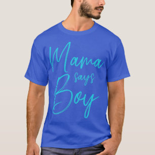 Geslacht laat mama zien dat jongen die familie-bab t-shirt
