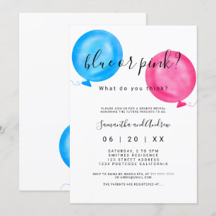 Geslacht laat roze blauwe ballontypografie zien kaart