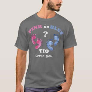 Geslacht laat zien hoe oom, roze of blauwe tio van t-shirt