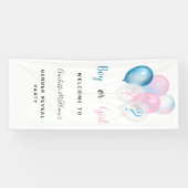 Geslacht man meisje blauw roze wit spandoek (Horizontaal)