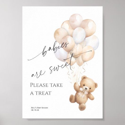 Geslacht Neutraal Barly Wachten Douche gunst teken Poster (Voorkant)