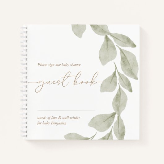 Geslacht Neutraal Eucalyptus Leaf Guest Book Notitieboek (Voorkant)