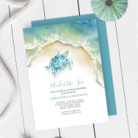 Geslacht Neutraal Strand Baby Douche Uitnodigingen