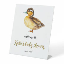 Geslacht neutraal waterverf eend babyshower bord