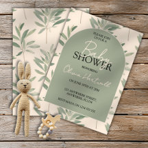 Geslacht Neutrale Botanische  Baby Shower Uitnodig