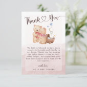 Geslacht Neutrale Cute Beer Waterverf Baby shower Bedankkaart (Staand voorkant)