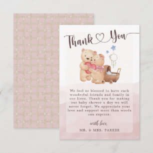 Geslacht Neutrale Cute Beer Waterverf Baby shower Bedankkaart
