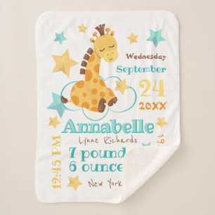Geslacht Neutrale Cute Giraffe Stars Baby Birth St Sherpa Deken