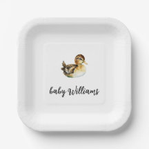 Geslacht neutrale eend baby shower bord