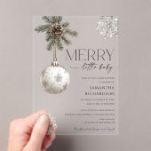 Geslacht neutrale eenvoudige rustieke winter baby acryl uitnodigingen (Insitu (Draagbaar))