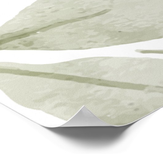 Geslacht Neutrale Eucalyptus Leaf Baby shower Welk Poster (Hoek)