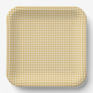 Geslacht Neutrale Gele Gingham Papieren Bord