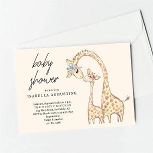 Geslacht Neutrale Gele Giraffe Baby shower Kaart
