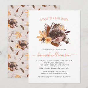 Geslacht Neutrale Kleine Egel Herfst Baby Shower Kaart