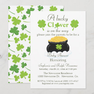 Geslacht Neutrale Lucky Clover Baby Shower Kaart