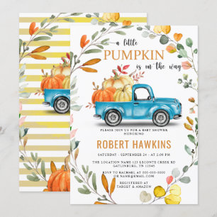 Geslacht Neutrale pompoen Eucalyptus Baby shower Kaart