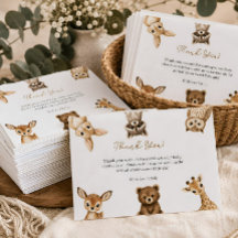 Geslacht Neutrale Safari Baby Shower Bedanktkaart