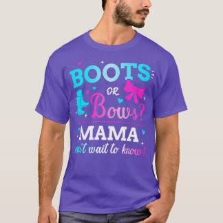 Geslacht onthul laarzen of bogen mama bijpassende t-shirt