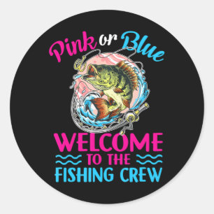 Geslacht onthullen Baby Gevist roze of blauw visse Ronde Sticker