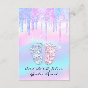 Geslacht onthullen Baby shower Girl Feet Unicorn Kaart