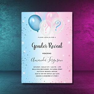 Geslacht onthullen baby shower roze blauw meisje kaart