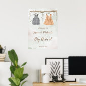 Geslacht onthullen baby shower welkomstteken poster (Thuiskantoor)