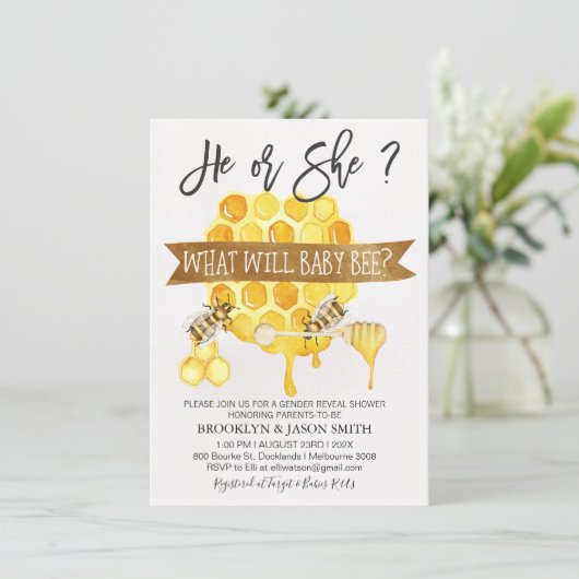 Geslacht onthullen Bee Geëigende uitnodiging tot B (Staand voorkant)