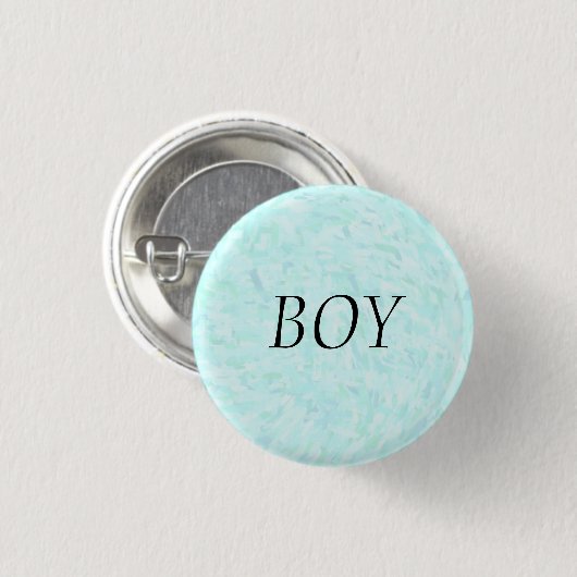 Geslacht onthullen Blue Confetti "BOY" Pin Button (Voorkant /achterkant)
