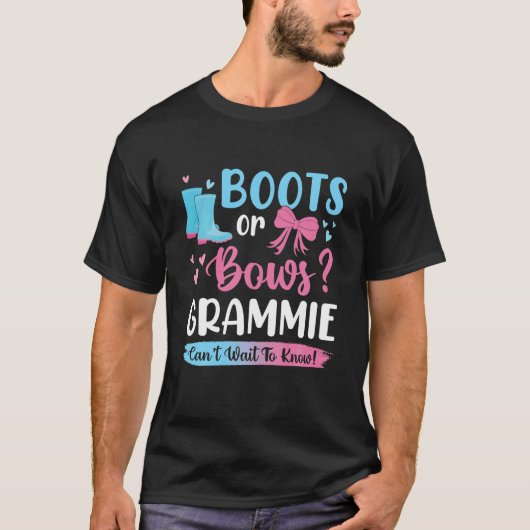 Geslacht onthullen Boots of Bows Grammie Matching  T-shirt (Voorkant)