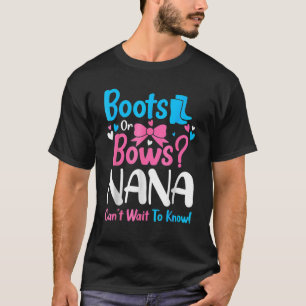 Geslacht onthullen Boots of Bows Nana Baby kondigi T-shirt