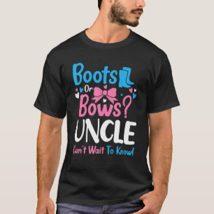 Geslacht onthullen Boots of Bows oom Baby Announce T-shirt